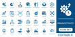 © max_thunberg - Productivity and efficiency icon set. featuring work efficiency, time management, workflow, strategy, task organization, and business growth in blue flat design style.