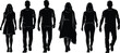 © Creative Crave - Walking silhouettes, confident posture, diverse clothing, casual and formal attire, human motion, lifestyle diversity, modern design, individuality, fashion illustration, minimal art