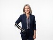 © Zenith - Professional Businesswoman with Bionic Prosthetic Arm Smiling Isolated on White Background. Generative AI