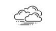 © Rana Rana - Cloudy Weather and Wind Line Icon Illustration, Minimalist Vector Design Featuring Clouds with Fog or Breeze, Scalable Flat Graphic for Meteorology, Nature, and Climate Forecast Projects.