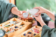© buritora - Couples enjoying kaiseki cuisine at a traditional Japanese inn (in-room dining, kaiseki meals, set meals, luxury)