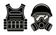 © Marc - Protective Gear: A Body Armor and Gas Mask.