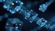 © Abu - Abstract Digital Blockchain Network with Glowing Blue Links.