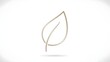 © Youlie - Minimalist leaf icon with delicate smooth lines on a pure white backdrop for a touch of natural elegance