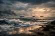 © StillSujith - Historic World War II amphibious landing scene on D Day June 6 depicting Allied forces storming the beach under fire with dramatic wartime atmosphere