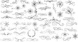 © Kamal - Collection of Black and White Decorative Swirls, Snowflakes, Ribbons, and Holly Illustrations, Ideal for Festive, Holiday, and Elegant Design Projects
