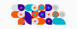 © antishock - Abstract geometric shapes, circles, rectangles, vibrant colors. Modern design, playful composition, simple forms, flat illustration.