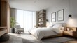 © Generative AI - Modern Luxury Bedroom Interior Design with Natural Light and Minimalist Decor