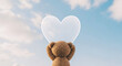 © MDSAYED - Teddy bear holding heart shaped balloon realistic 3D render character