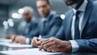 © Generative AI - Diverse team of professionals in a meeting, focusing on documents and collaboration