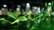 © ALIS ST - Green Growth Concept with Leaves and Financial Graph Reflecting Eco-Friendly Investment Trends in Modern Economy