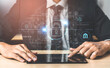 © InfiniteFlow - Cybersecurity system interface with biometric lock and data protection. Cybersecurity protects access, identity, cyber security prevents threats, and cyber security supports digital systems. Vouch