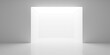 © Shawn Hempel - White room background with large recess square ceiling light, modern empty interior or product presentation template with copy space