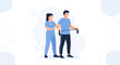 © Kala - Physical therapist assisting patient with resistance band exercise for rehabilitation