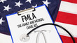© Andrii - The Family and Medical Leave Act FMLA in the United States, employee rights, job protection and unpaid leave for family care, workplace policy, human resources compliance and labor law concept