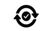© ARSM D - This graphic presents a circular arrow encompassing a checkmark symbolizing completion successful processing or a positive feedback loop high quality professional detailed modern elegant