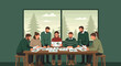 © muthia - Diverse Team Meeting Around Table Discussing Documents in Forest Office