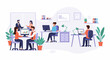 © Viona - Office workers collaborate and analyze data on computers in a modern workspace