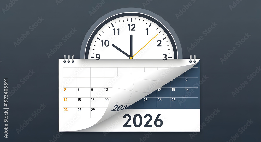 Time's Countdown to 2026: Conceptual image, the passing of time ...