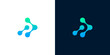 © anello - Dynamic abstract digital technology logo with interconnected rounded elements forming a forward-moving arrow, symbolizing data flow, innovation, and futuristic networks