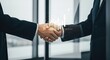© Xisan world - Two professionals in dark suits shaking hands to finalize a successful business agreement deal