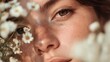 © 牛牛 林 - Sunlit Freckles & Daisy Glow: Natural Beauty Close-Up Portrait