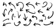 © mostkolpona - Hand-drawn black arrows on a white background, conveying movement and direction, vector art