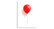© Ebrahim - A single red balloon floating against a white background