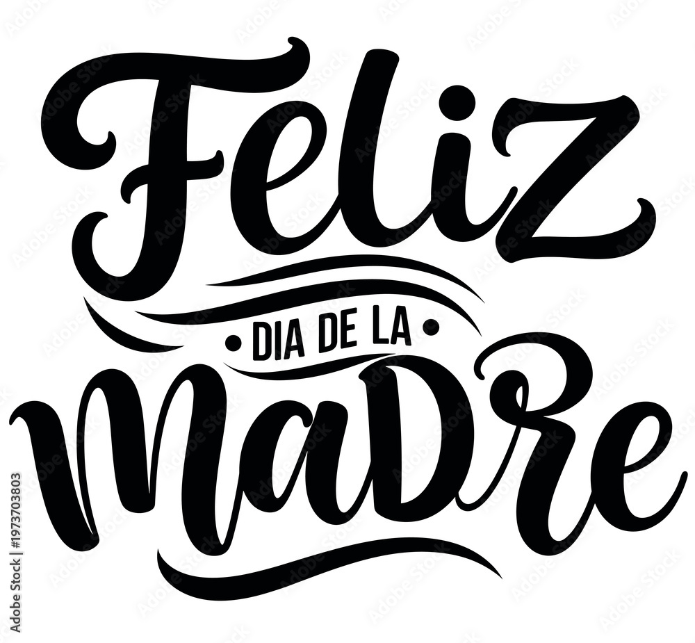 Spanish Mother's Day Greeting Typography - Feliz Dia de la Madre ...