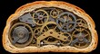 © Donnangelo - A slice of bread with intricate clockwork gears and mechanisms visible inside, set against a black background.