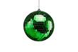 © Krtola  - Green disco ball sparkling, reflecting party lights, creating vibrant celebration atmosphere on transparent background