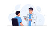 © Cikita - Doctor consulting patient on tablet, medical consultation, healthcare concept