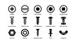 © Cali6ro - Various screw and bolt heads and types with simple icons