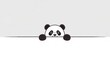 © Ariestia - Cute panda bear peeks over a blank horizontal border.