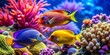 © Aumarin - Vibrant coral reef teeming with colorful marine life and diverse aquatic flora creates a captivating underwater panorama