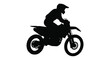 © MIRAJ02 - Motorcross rider on a bike in dynamic motion striking black silhouette
