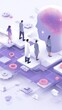 © Yothin - Diverse Professionals Observe Digital Brain Inside Abstract Futuristic Innovation Landscape