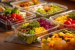 © Gulnaz - Fresh salads in clear containers, vibrant and crisp