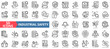 © Uniconlabs - industrial safety icon pack outline illustration contains emergency drill, machine guarding, lockout tagout, occupational health, noise control, risk mitigation, incident management, hazard analysis