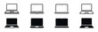 © 11ua - Minimalist laptop silhouette icons various styles electronic device vector set black and white