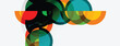 © antishock - Abstract composition featuring overlapping circles. Colors include red, green, blue, orange, black. Minimalist design, modern aesthetic.