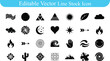 © graphicsobai - Collection of nature weather abstract symbolic vector icons for environment and design concepts with abstract