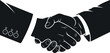 © Sidratul Muntaha - Silhouette black of National Handshake Day vector illustration isolated on white background symbolizing greeting, unity, and friendship celebration design