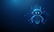 © Елена Бутусова - 3d cute robot with microchip circuit lines. Intelligent system architecture, neural network structure, machine learning processes, smart technology integration concept.