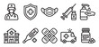 © no one - A set of clean, modern line art icons representing various medical and healthcare concepts, ideal for digital and print design projects.