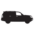 © Sayeda - Black silhouette of an SUV car with roof rack isolated on white background modern vehicle design
