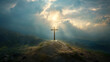 © hassanmim2021 - Golgotha Hill with Light and Clouds Surrounding the Holy Cross
