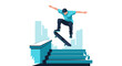 © Maftah - Dynamic Skater Performing A Trick Over Urban Steps