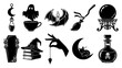 © Cristiano - Halloween magic and witchcraft icons set in black silhouette stencil style