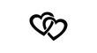 © MD - Two interlocking hearts create a romantic symbol a striking silhouette